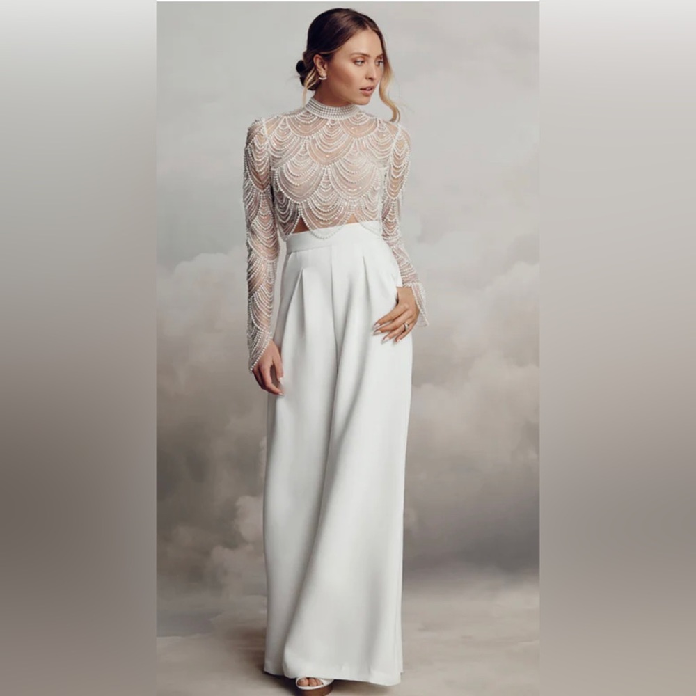 Catherine Deane Alexis Trousers in Ivory/Warm White Size 4 US/ 8 UK/ 36 EUR